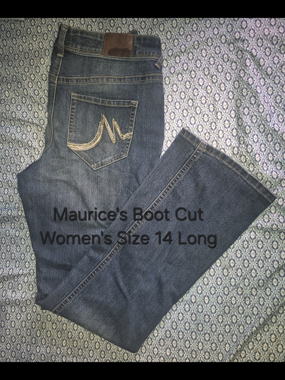 Maurices Dark Blue Boot Cut Women's Jeans with Embroidered Pocket